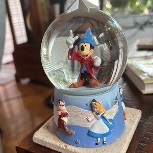 Disney Sorcerer Mickey and Alice Snow Globe